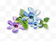 天蓝色淡紫色水晶边角花