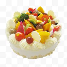 精美五彩水果生日蛋糕