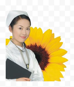 向日葵装饰护士宣传...