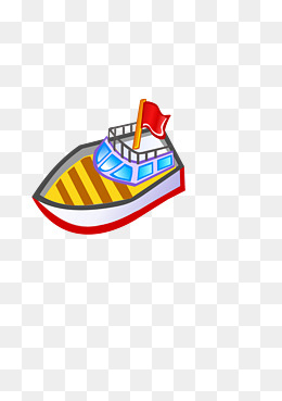 矢量彩色卡通轮船装饰图案...