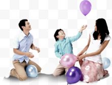 紫色气球一家人插图