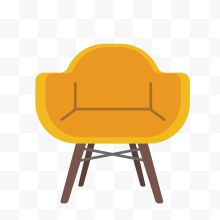 黄色时尚座椅矢量图标图