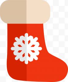 红色雪花冬日圣诞袜
