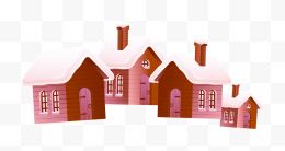 粉色手绘可爱房屋