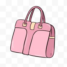 手绘粉色手提包