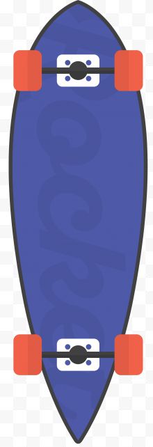 蓝色迷你风格矢量滑板
