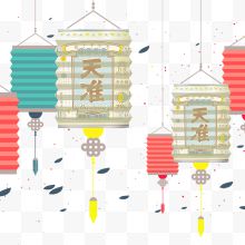 卡通手绘中国风新年装饰灯笼背景