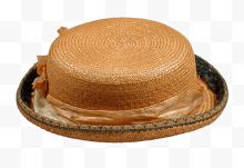 棕色圆形草帽