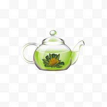 漂浮绿茶壶