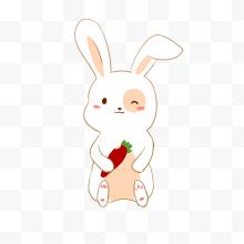 抱着萝卜的兔子