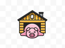 睡觉猪猪插画