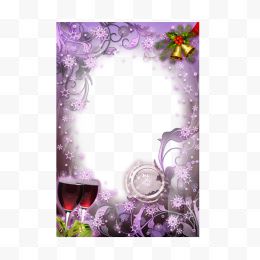 紫色圣诞节红酒相框...