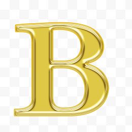 金色金属质感字母B