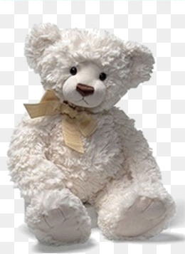 实物白色小熊玩偶