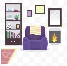 紫色沙发客厅设计