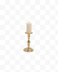 金色烛台和白色蜡烛...