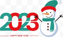 2023新年快乐开心雪人