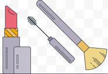 口红刷子矢量卡通风格