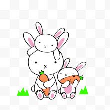 抱着胡萝卜的小兔子...