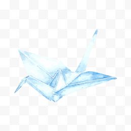 手绘水彩纸鹤
