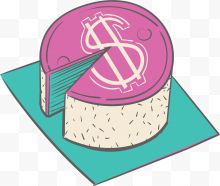 卡通金融美元蛋糕