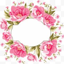 清新唯美粉色花朵边框