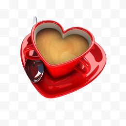 情人节红色爱心咖啡