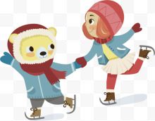 滑冰小孩冬季旅游