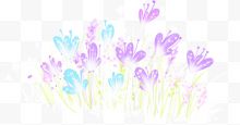 卡通手绘紫色线条花