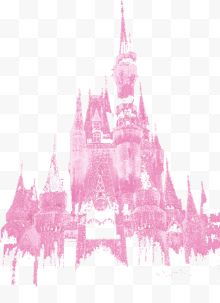 水彩粉色城堡