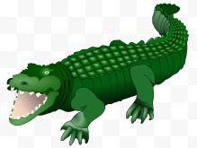 一只凶猛的绿色鳄鱼...