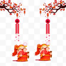 春节财神卡通海报装饰