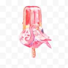 手绘粉色的冰淇淋图