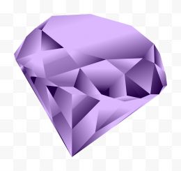 手绘卡通大钻石紫色的水晶...