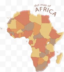 橘黄色拼图非洲地图
