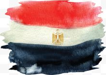 水彩手绘埃及国旗