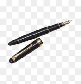 黑色的钢笔和钢笔帽...