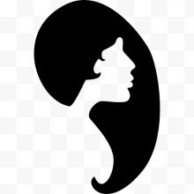 女性的头发和脸的轮廓形状...