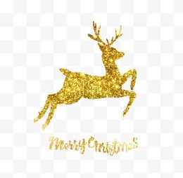 金色圣诞驯鹿Merry ...
