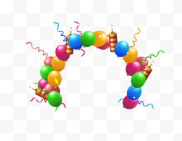 喜庆节日半圆气球装饰图案