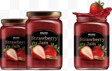 水果草莓酱罐头包装...