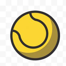 卡通黄色运动网球矢量图标图