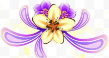 紫色手绘花朵装饰