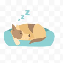 睡觉可爱彩色卡通萌犬