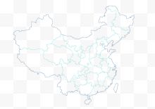 中国省份划分地图线条...