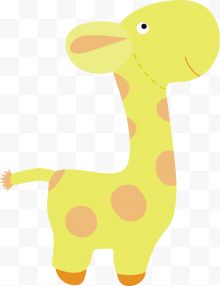 卡通黄色长颈鹿