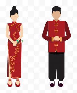 中国传统服饰简易画图标