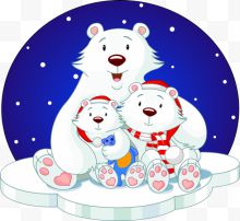 冰块上的三只小熊