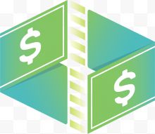 金融绿色折纸美元