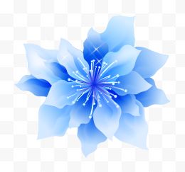 蓝色手绘花朵装饰